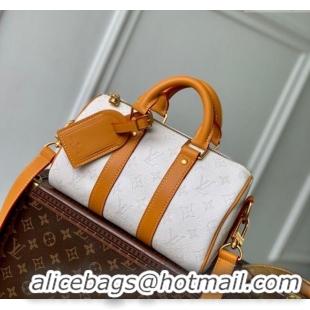 Buy Discount Louis Vuitton Keepall Bandouliere 25 Bag in Monogram Heritage Canvas M15076 Off-White 2025