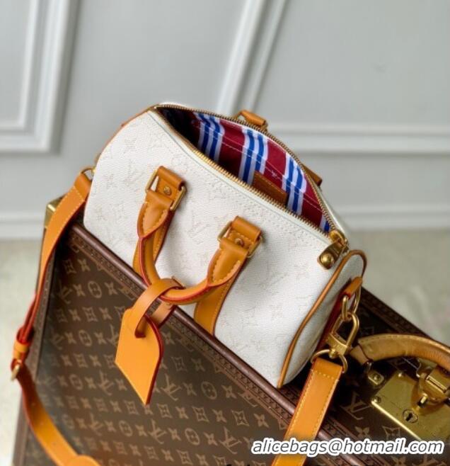 Buy Discount Louis Vuitton Keepall Bandouliere 25 Bag in Monogram Heritage Canvas M15076 Off-White 2025