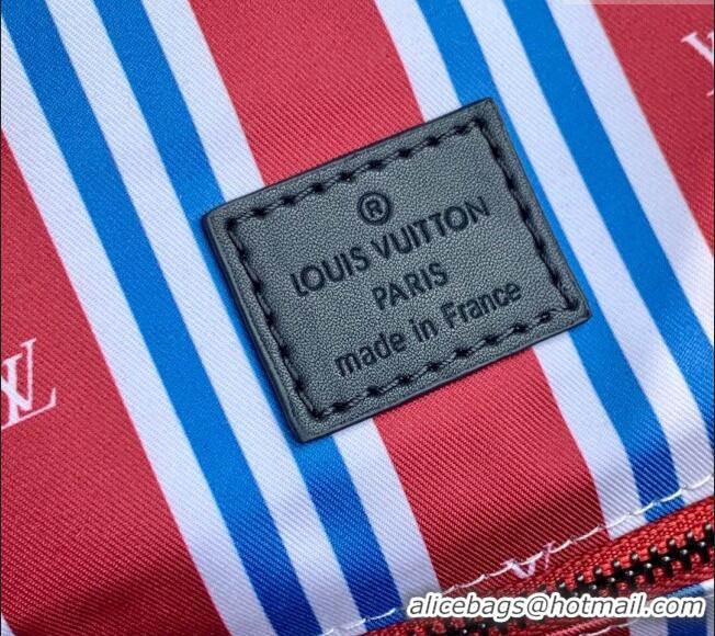 Top Design Louis Vuitton Mens Christopher MM Backpack Bag in Monogram Heritage Canvas M14676 Blue 2025
