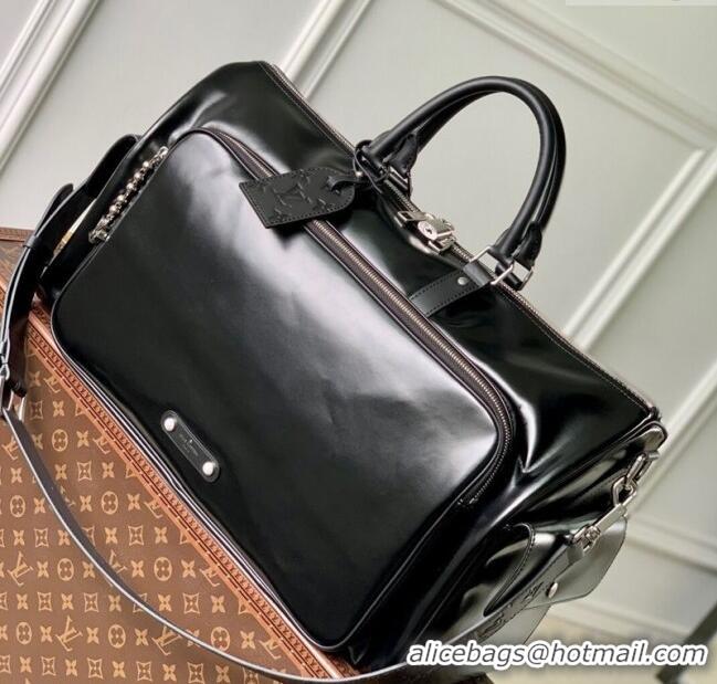 Luxury Cheap Louis Vuitton Keepall Cargo Bandouliere 50 Travel Bag in Black Leather M13992 2025