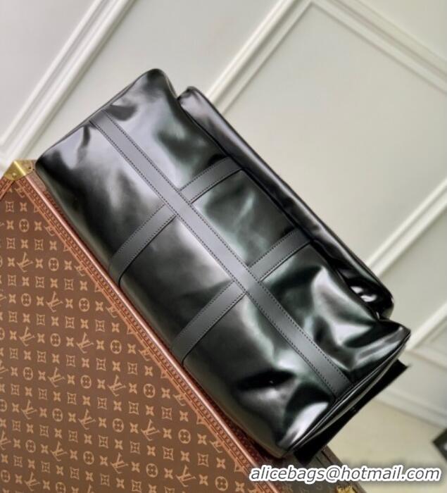 Luxury Cheap Louis Vuitton Keepall Cargo Bandouliere 50 Travel Bag in Black Leather M13992 2025