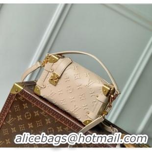 Pretty Style Louis Vuitton Side Trunk PM Bag in Monogram Debossed Leather M14571 Biscuit Beige 2025