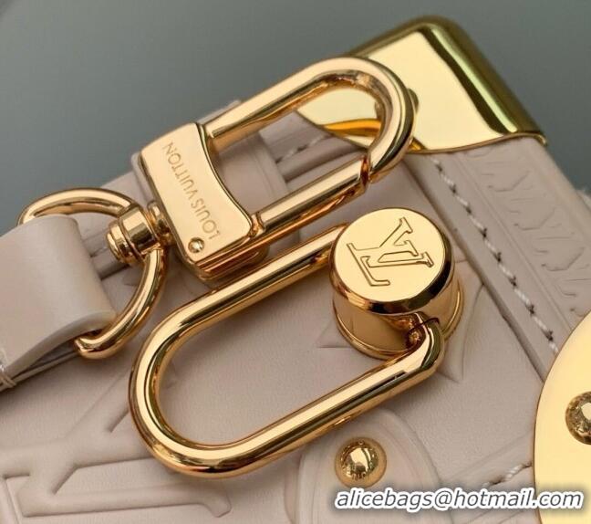 Pretty Style Louis Vuitton Side Trunk PM Bag in Monogram Debossed Leather M14571 Biscuit Beige 2025