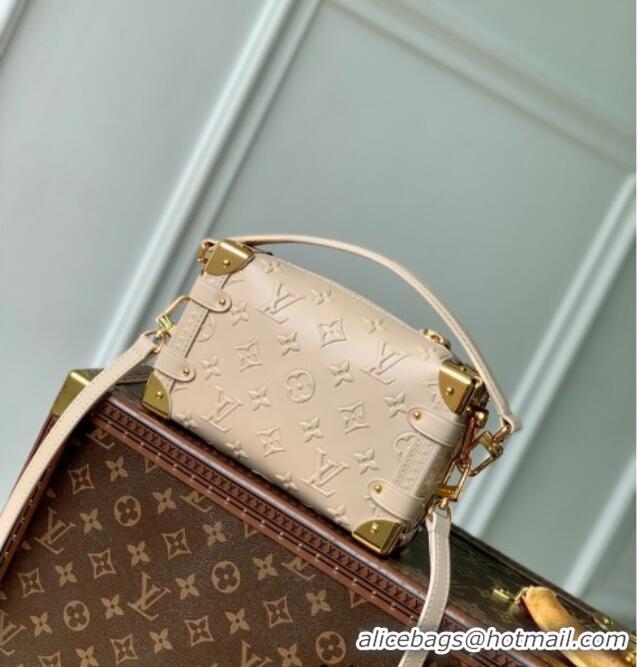 Pretty Style Louis Vuitton Side Trunk PM Bag in Monogram Debossed Leather M14571 Biscuit Beige 2025