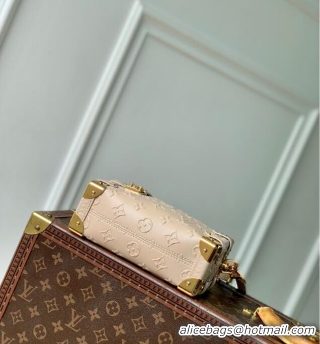 Pretty Style Louis Vuitton Side Trunk PM Bag in Monogram Debossed Leather M14571 Biscuit Beige 2025