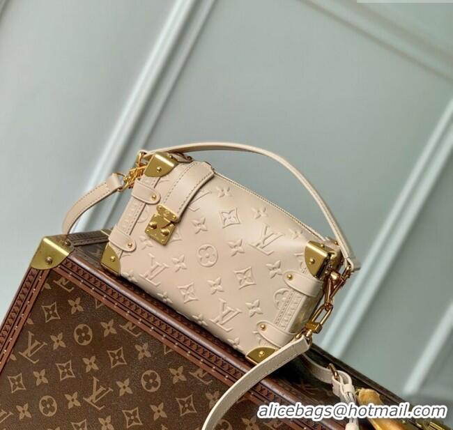 Pretty Style Louis Vuitton Side Trunk PM Bag in Monogram Debossed Leather M14571 Biscuit Beige 2025