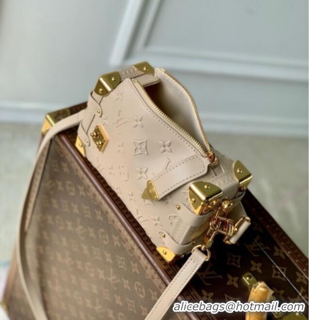 Pretty Style Louis Vuitton Side Trunk PM Bag in Monogram Debossed Leather M14571 Biscuit Beige 2025