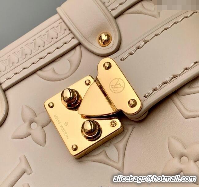 Pretty Style Louis Vuitton Side Trunk PM Bag in Monogram Debossed Leather M14571 Biscuit Beige 2025