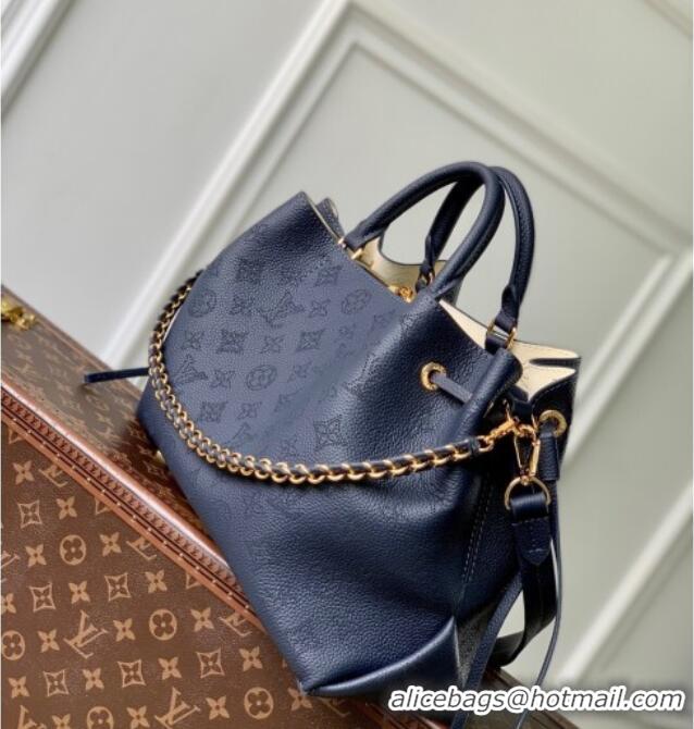 Promotional Louis Vuitton Bella Tote Bag in Mahina Perforated Calfskin M14316 Navy Blue 2025