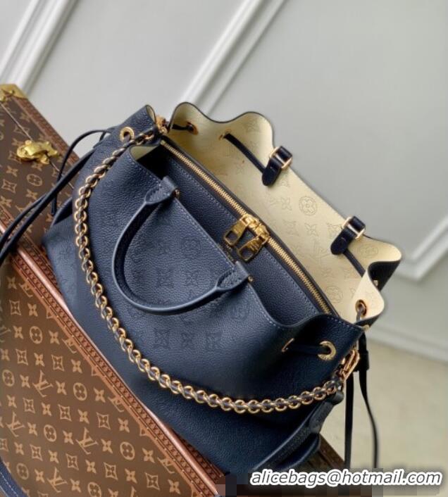 Promotional Louis Vuitton Bella Tote Bag in Mahina Perforated Calfskin M14316 Navy Blue 2025