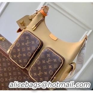 Top Grade Louis Vuitton Mens Hobo Cargo Bag in Beige Leather and Monogram Canvas M12697 2025