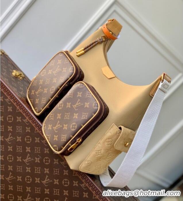 Top Grade Louis Vuitton Mens Hobo Cargo Bag in Beige Leather and Monogram Canvas M12697 2025