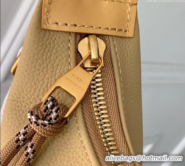 Top Grade Louis Vuitton Mens Hobo Cargo Bag in Beige Leather and Monogram Canvas M12697 2025