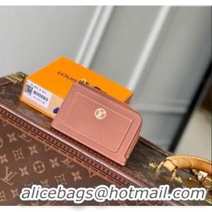 Big Discount Louis Vuitton Low Key Zipped Card Holder Wallet in Calfskin leather M14551 Cognac Brown 2025