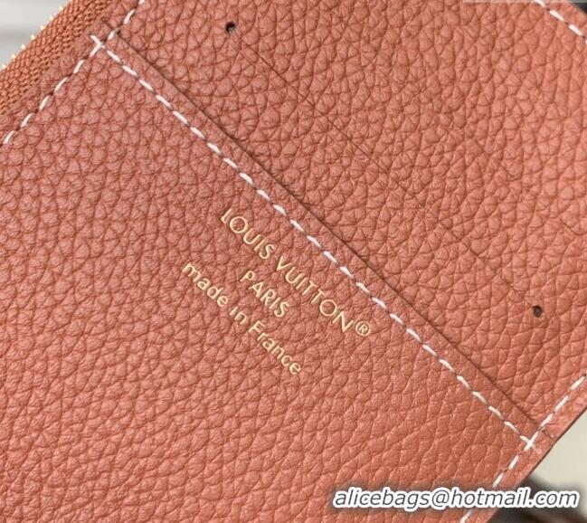 Big Discount Louis Vuitton Low Key Zipped Card Holder Wallet in Calfskin leather M14551 Cognac Brown 2025