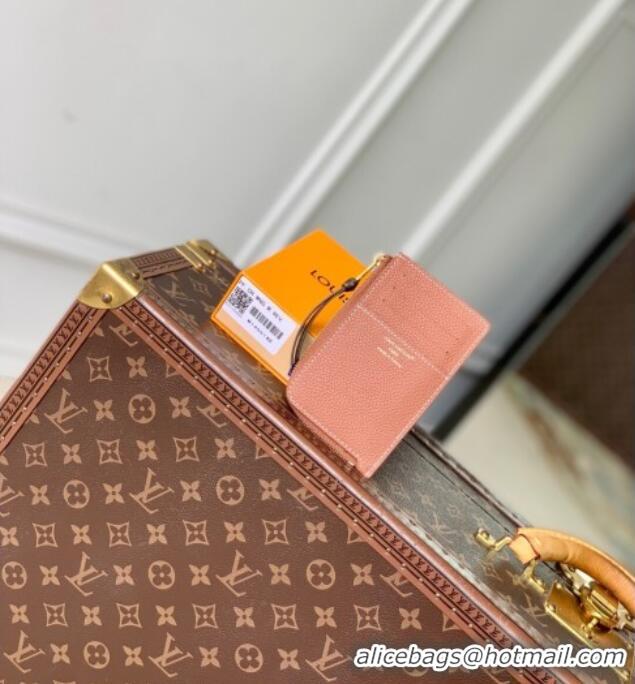 Big Discount Louis Vuitton Low Key Zipped Card Holder Wallet in Calfskin leather M14551 Cognac Brown 2025