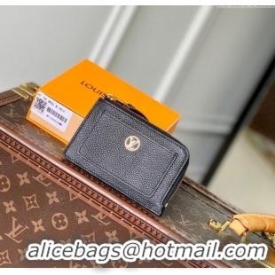 Cheap Price Louis Vuitton Low Key Zipped Card Holder Wallet in Calfskin leather M14550 Black 2025
