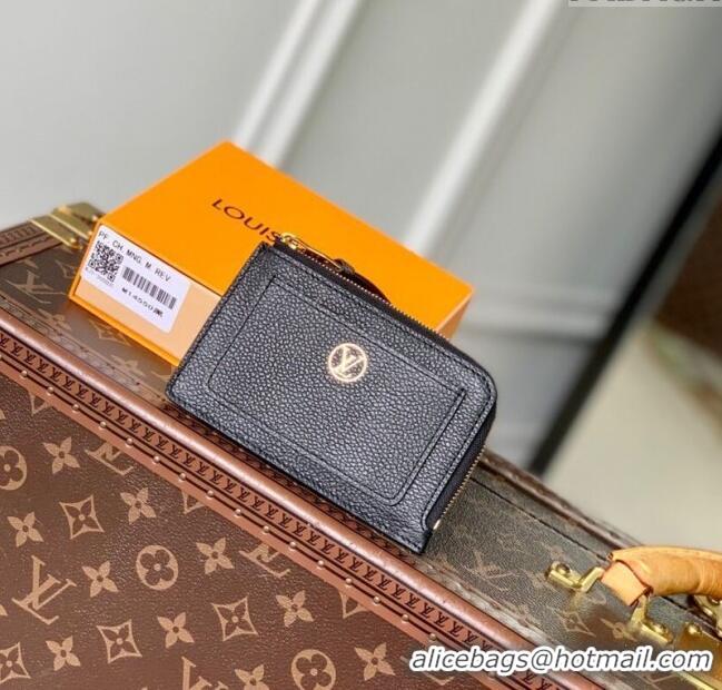 Cheap Price Louis Vuitton Low Key Zipped Card Holder Wallet in Calfskin leather M14550 Black 2025