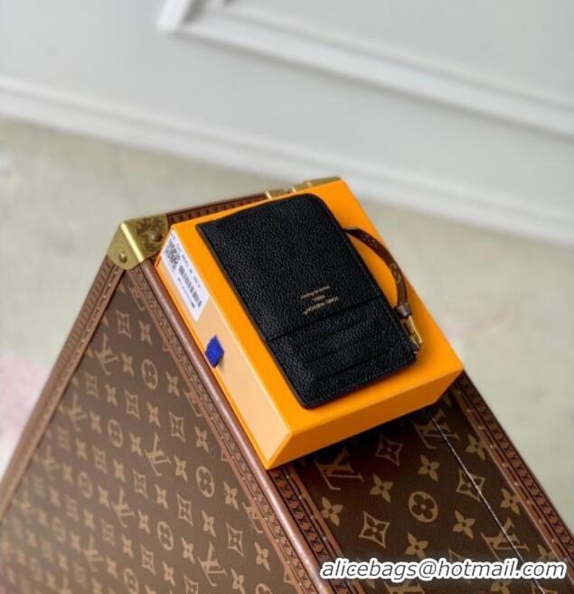 Cheap Price Louis Vuitton Low Key Zipped Card Holder Wallet in Calfskin leather M14550 Black 2025