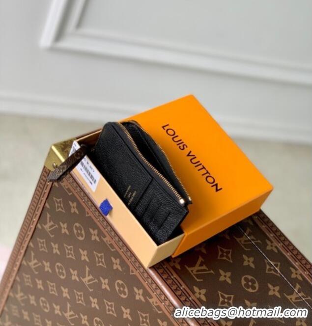 Cheap Price Louis Vuitton Low Key Zipped Card Holder Wallet in Calfskin leather M14550 Black 2025