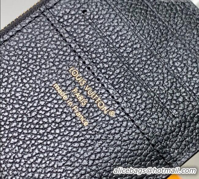 Cheap Price Louis Vuitton Low Key Zipped Card Holder Wallet in Calfskin leather M14550 Black 2025