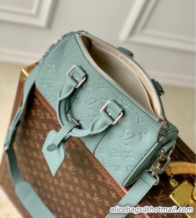Best Price Louis Vuitton Mens Keepall Bandouliere 25 Bag in Monogram Leather M13866 Misty Lake Green 2025