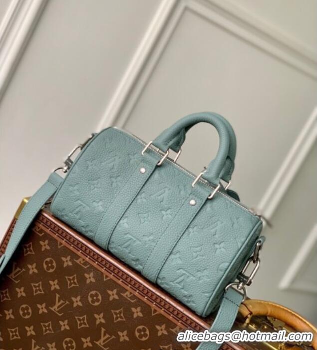 Best Price Louis Vuitton Mens Keepall Bandouliere 25 Bag in Monogram Leather M13866 Misty Lake Green 2025