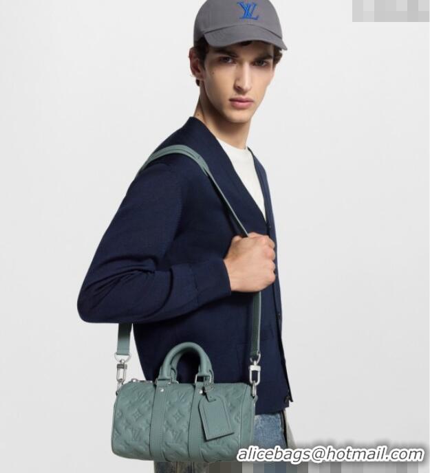 Best Price Louis Vuitton Mens Keepall Bandouliere 25 Bag in Monogram Leather M13866 Misty Lake Green 2025