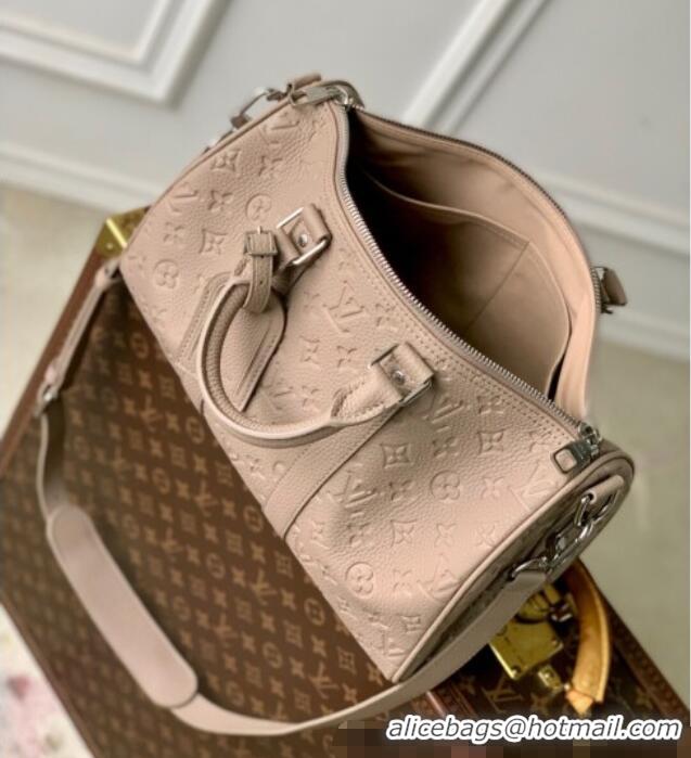 Pretty Style Louis Vuitton Mens Keepall Bandouliere 35 Bag in Monogram Leather M13865 Beige 2025
