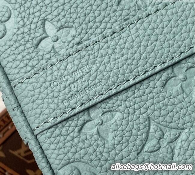 Best Quality Louis Vuitton Men's Keepall Bandouliere 35 Bag in Monogram Leather M13865 Misty Lake Green 2025