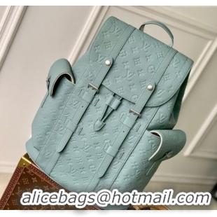 Promotional Louis Vuitton Mens Christopher MM Backpack Bag in Monogram Leather M13863 Misty Lake Green 2025