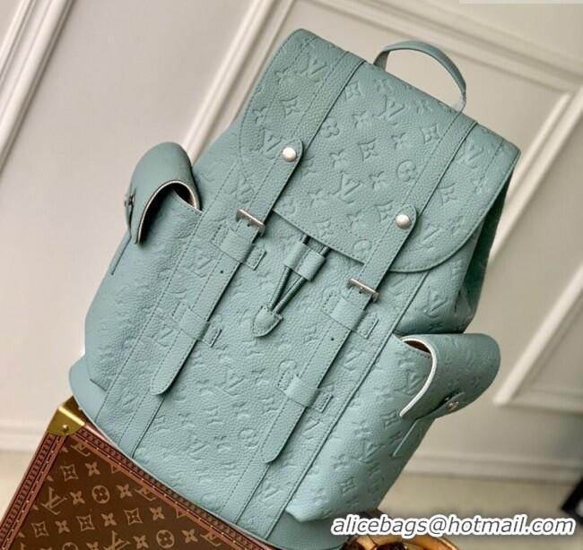 Promotional Louis Vuitton Mens Christopher MM Backpack Bag in Monogram Leather M13863 Misty Lake Green 2025