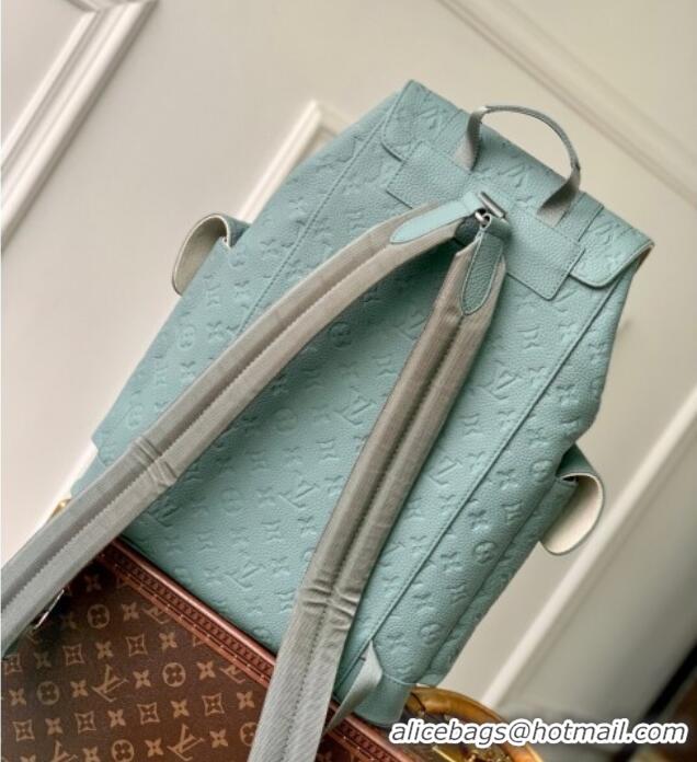 Promotional Louis Vuitton Mens Christopher MM Backpack Bag in Monogram Leather M13863 Misty Lake Green 2025