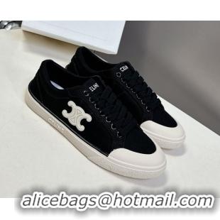 Buy Discount Celine Alan Sneakers with Triomphe in Canvas Black 0428113