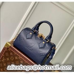 Top Quality Louis Vuitton Speedy Bandouliere 20 Bag in Monogram Leather Navy Blue M14200 2025