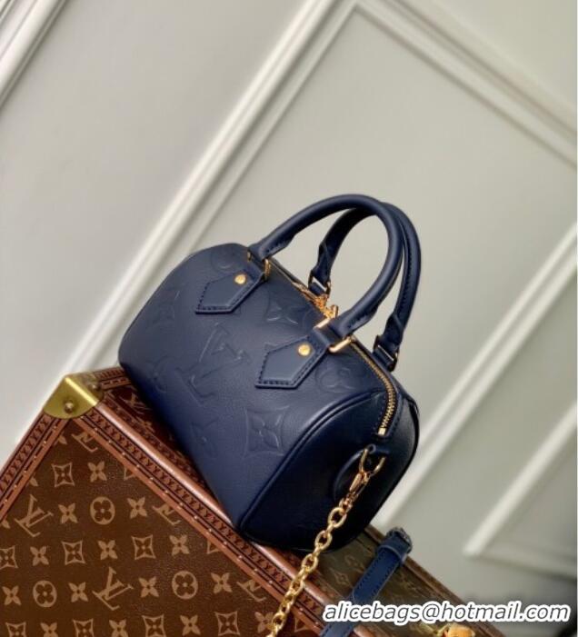 Top Quality Louis Vuitton Speedy Bandouliere 20 Bag in Monogram Leather Navy Blue M14200 2025