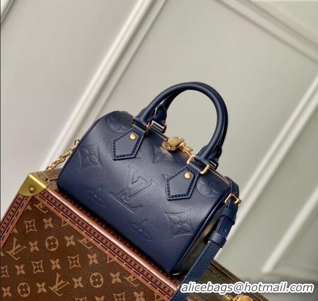 Top Quality Louis Vuitton Speedy Bandouliere 20 Bag in Monogram Leather Navy Blue M14200 2025