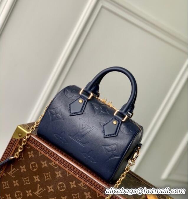 Top Quality Louis Vuitton Speedy Bandouliere 20 Bag in Monogram Leather Navy Blue M14200 2025