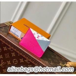 Best Grade Louis Vuitton LV x TM Criss-Cross Card Holder Wallet M14091 Kawaii Pink/Washed Blue 2025