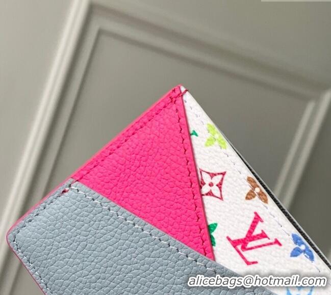 Best Grade Louis Vuitton LV x TM Criss-Cross Card Holder Wallet M14091 Kawaii Pink/Washed Blue 2025