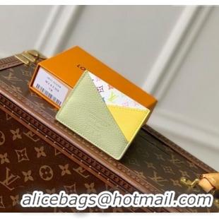 Best Price Louis Vuitton LV x TM Criss-Cross Card Holder Wallet M14139 Yellow/Green 2025