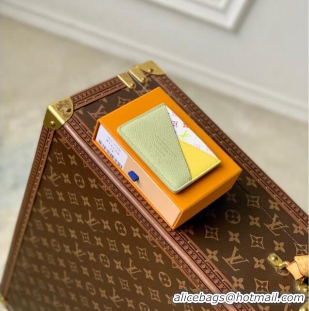 Best Price Louis Vuitton LV x TM Criss-Cross Card Holder Wallet M14139 Yellow/Green 2025