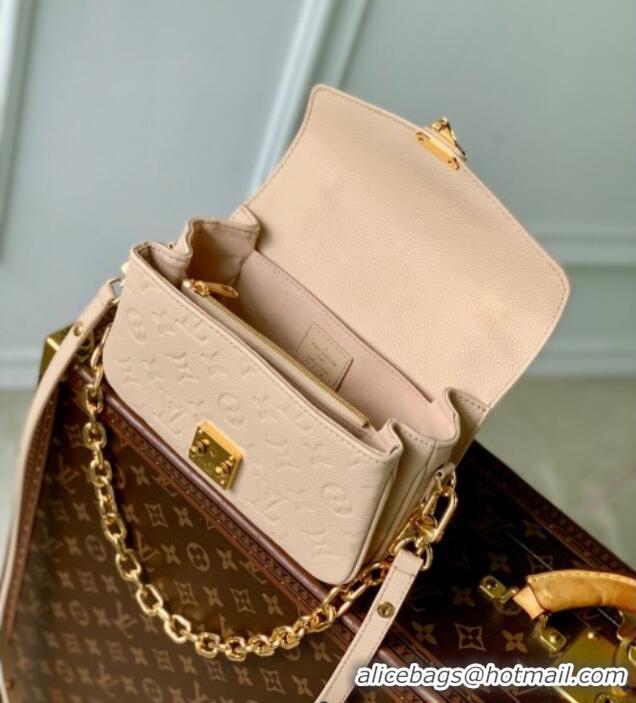 Big Discount Louis Vuitton Pochette Metis East West Bag in Monogram Grained Leather M14322 Sand Beige 2025
