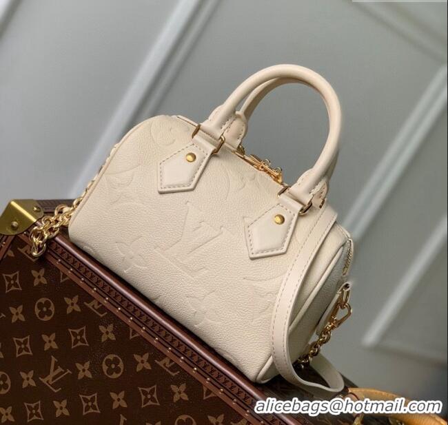 Top Grade Louis Vuitton Speedy Bandouliere 20 Bag in Monogram Empreinte Leather M58954 Cream Beige 2025