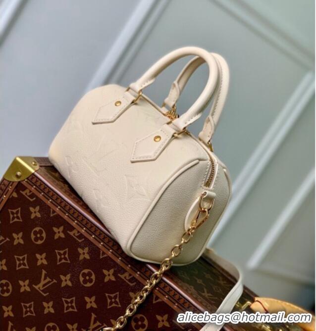 Top Grade Louis Vuitton Speedy Bandouliere 20 Bag in Monogram Empreinte Leather M58954 Cream Beige 2025