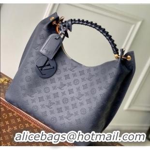 Top Grade Louis Vuitton Carmel Hobo Bag in Mahina Perforated Calfskin M14310 Navy Blue 2025