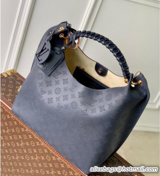 Top Grade Louis Vuitton Carmel Hobo Bag in Mahina Perforated Calfskin M14310 Navy Blue 2025