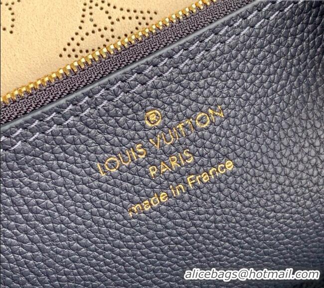 Top Grade Louis Vuitton Carmel Hobo Bag in Mahina Perforated Calfskin M14310 Navy Blue 2025