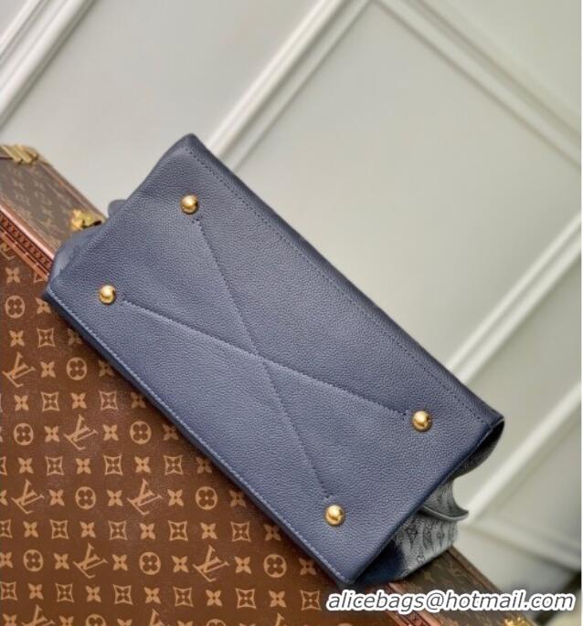 Top Grade Louis Vuitton Carmel Hobo Bag in Mahina Perforated Calfskin M14310 Navy Blue 2025