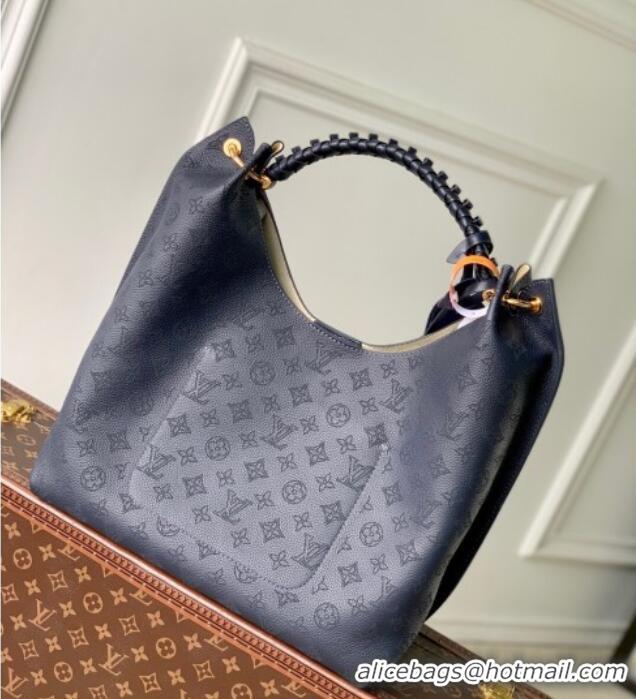 Top Grade Louis Vuitton Carmel Hobo Bag in Mahina Perforated Calfskin M14310 Navy Blue 2025